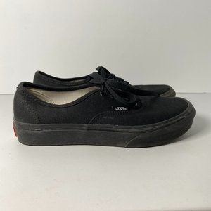 Vans Authentic Core Classic Low Top Shoes Kids 3.5 Black Black Lace Sneakers